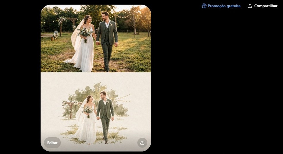 Ilustrações de casamento com ChatGPT em estilo aquarela: saiba como fazer