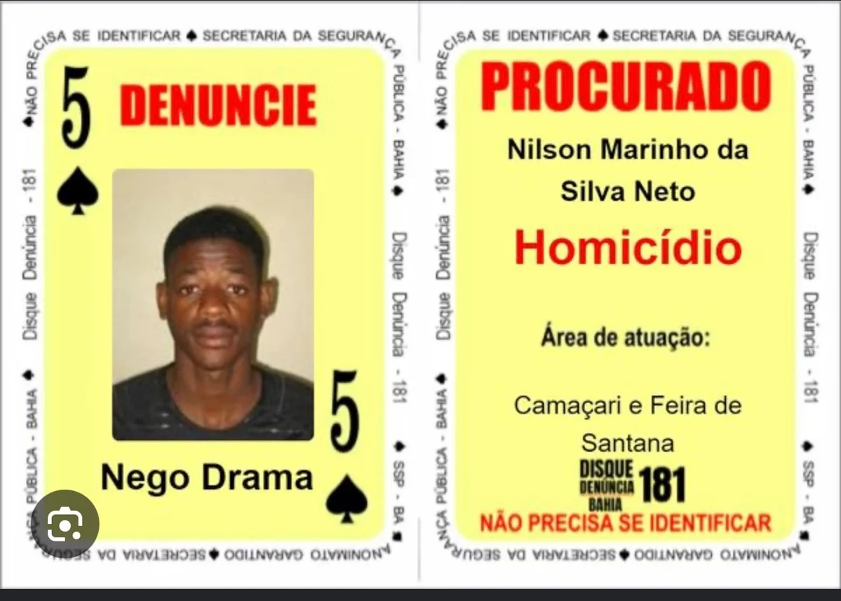 Foragido "Nego Drama", do Baralho do Crime, morre em confronto policial