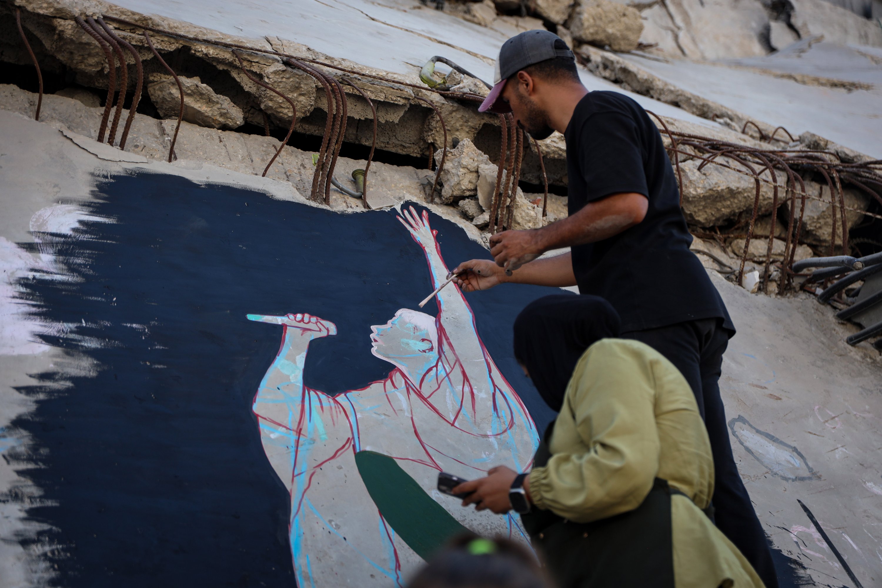 Mural do rapper Macklemore pintado em Gaza após o escândo da turnê de Sheeran