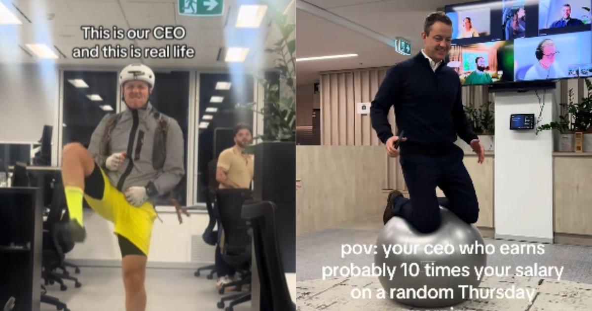 CEO ‘doidão’ chega à empresa de bermuda e viraliza com dança maluca; assista
