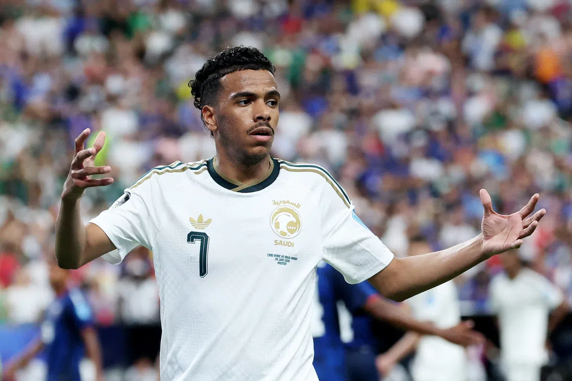 Soccer Football - FIFA World Cup 2026 - Group H - Cape Verde v Saudi Arabia - Houston Stadium, Houston, Texas, U.S. - June 26, 2026 Saudi Arabia's Musab Al-Juwayr reacts IMAGN IMAGES via Reuters/Troy Taormina