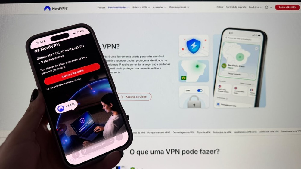 NordVPN é uma das VPNs mais usadas do mundo, com servidores em mais de 100 países — Foto: TechTudo/Késya Holanda
