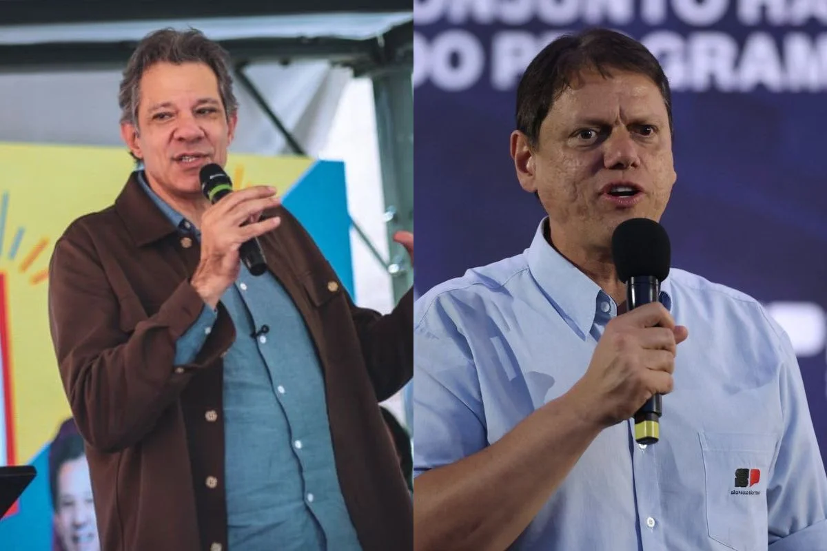 Tarcísio de Freitas (Republicanos) e Fernando Haddad (PT) - Metrópoles