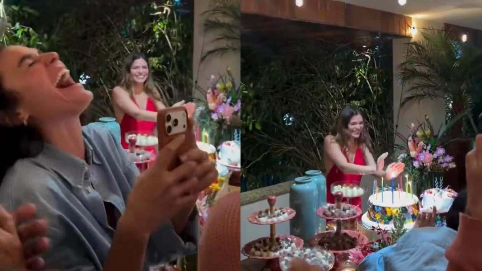 Luana Marquezine completou 24 anos no s&aacute;bado, 19, e ganhou uma festinha intimista