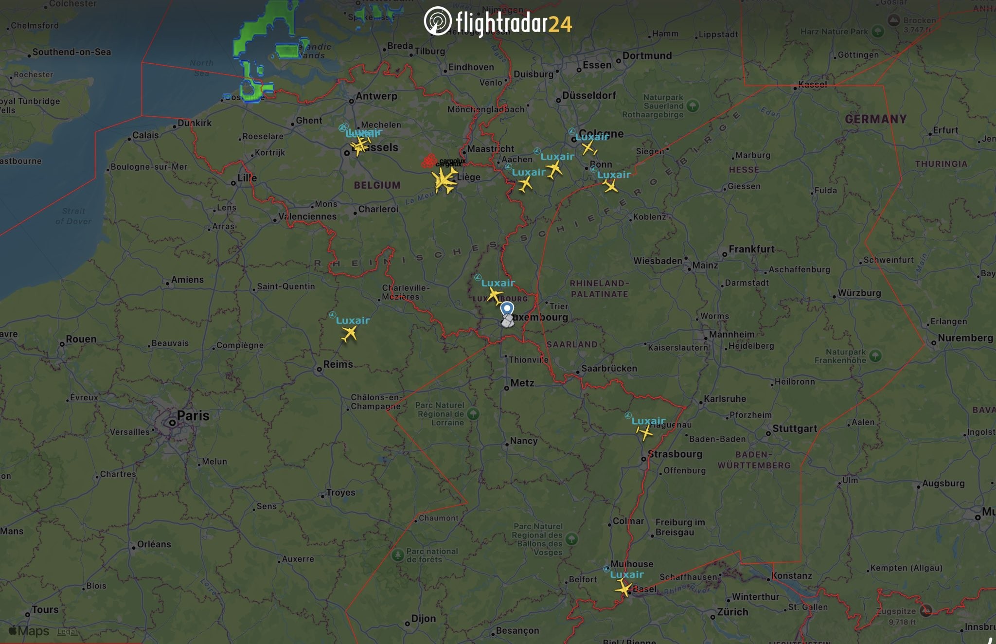Tráfego aéreo é interrompido no aeroporto de Luxemburgo após a detecção de drones não autorizados