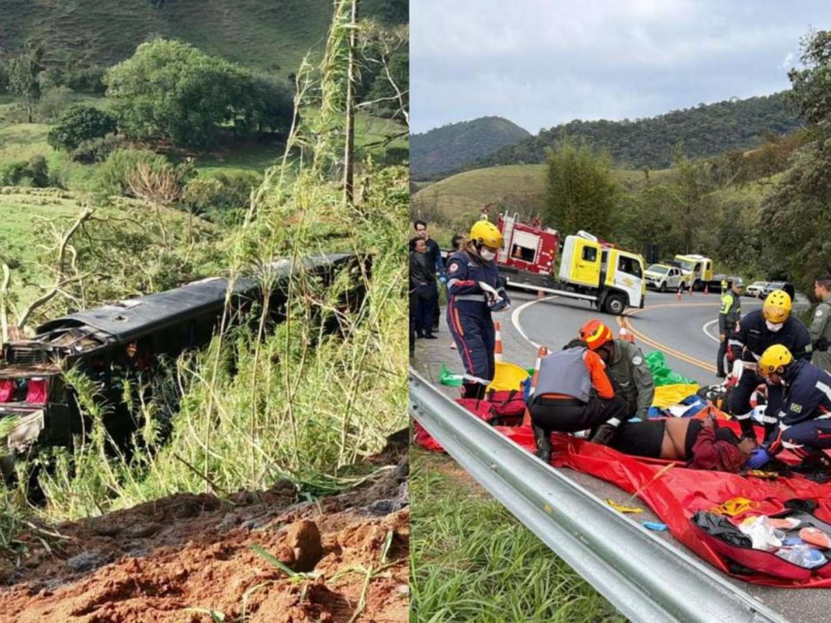 Acidente entre ônibus e carro deixa cinco mortos e cerca de 40 feridos no interior de SP