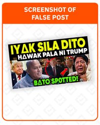 VERIFICAÇÃO DE FATO: Não há base para a alegação de que Bato Dela Rosa está sob a proteção de Trump
