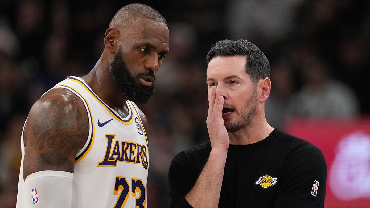 LeBron James and JJ Redick chat