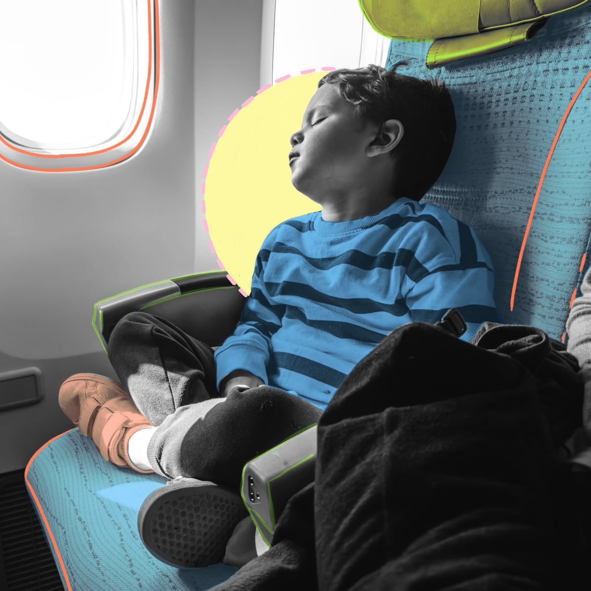 A bondade de estranhos: Eu era uma bola de estresse levando meus quatro filhos em um voo internacional – então um passageiro cobriu meu filho adormecido com um cobertor.
