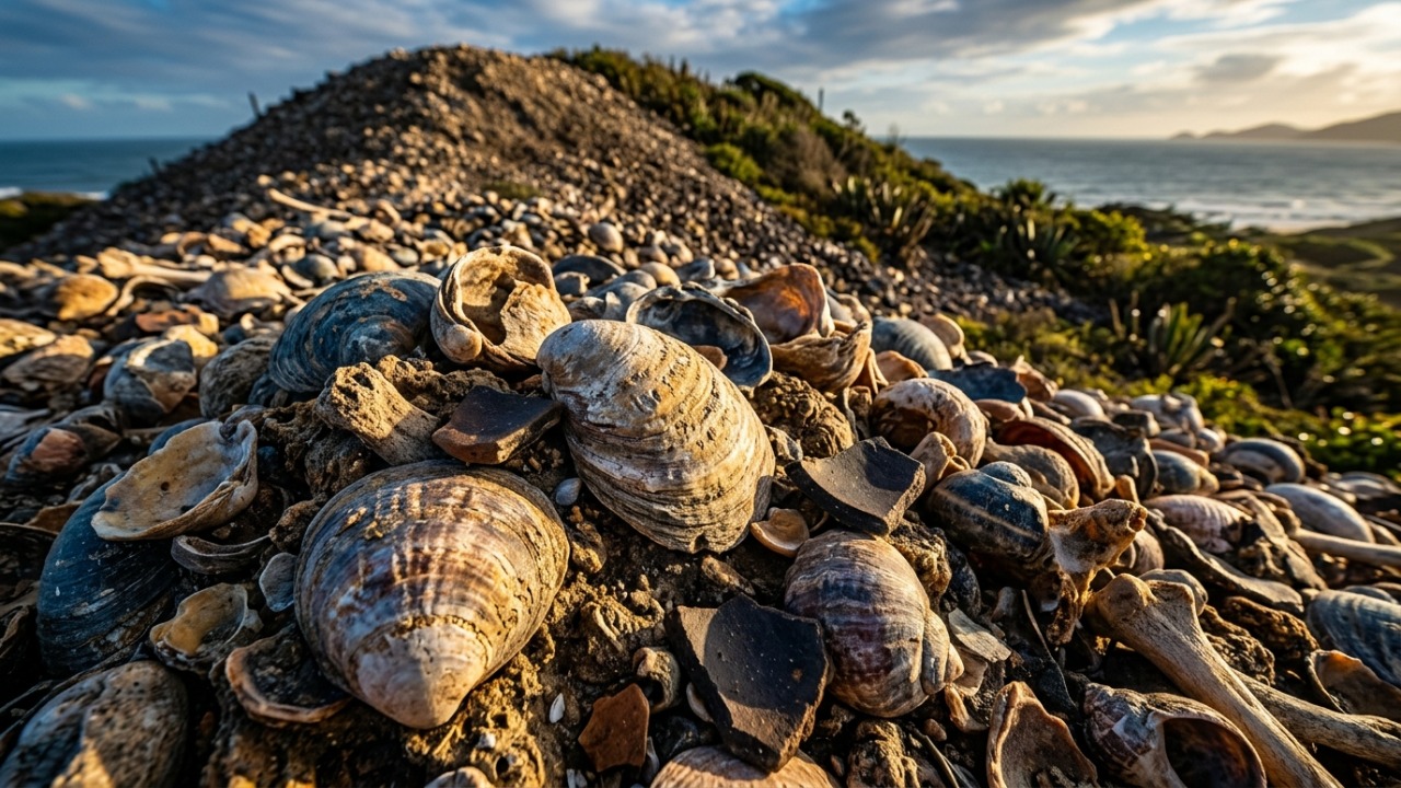 Os montes de conchas com até 30 metros de altura no litoral de Santa Catarina foram considerados lixo pré-histórico por 200 anos, até arqueólogos encontrarem centenas de corpos enterrados dentro deles com oferendas