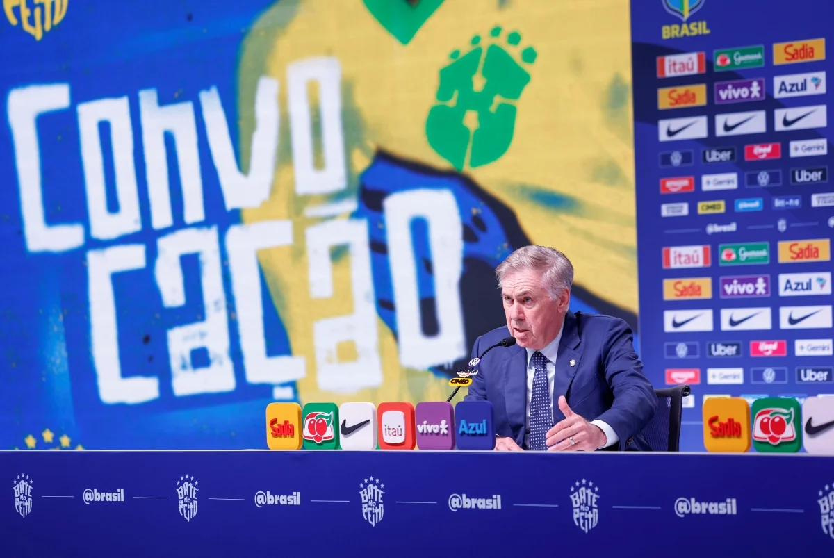 Carlo Ancelotti durante convocação da Seleção Brasileira