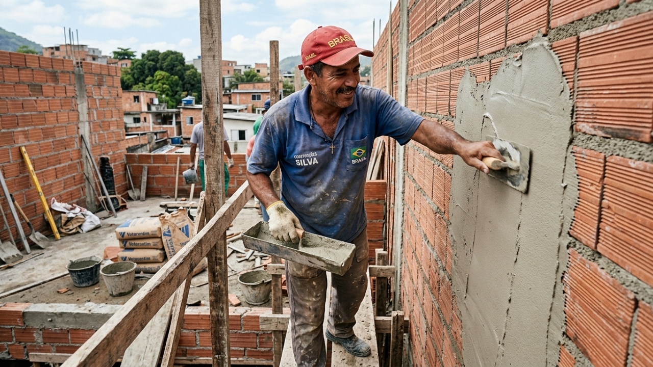 Quanto um pedreiro cobra para rebocar 100 m² de parede em 2026