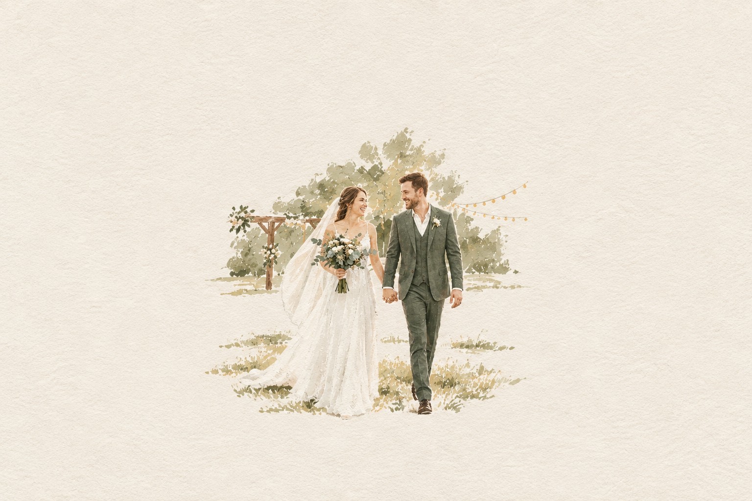 Ilustrações de casamento com ChatGPT em estilo aquarela: saiba como fazer