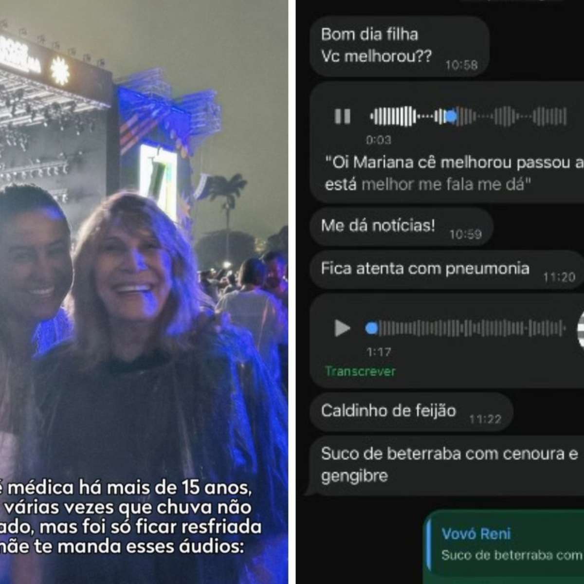 Conselhos de Renata Sorrah para filha médica resfriada divertem internautas: 'Toma caldinho'