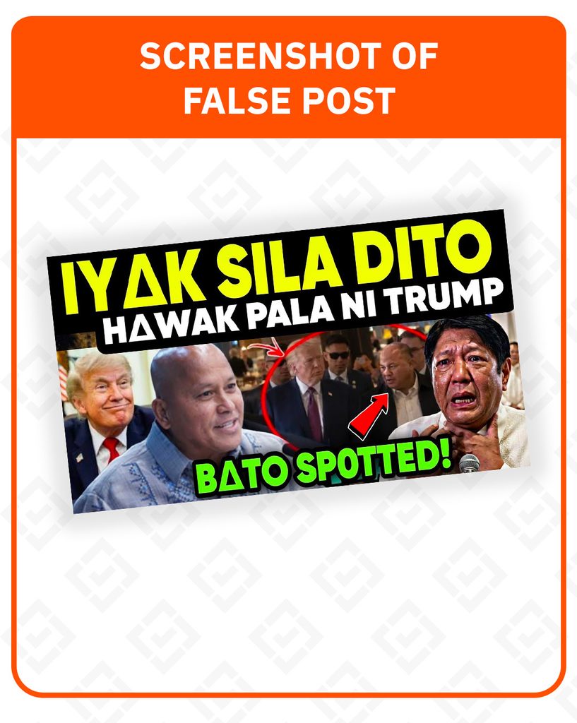 VERIFICAÇÃO DE FATO: Não há base para a alegação de que Bato Dela Rosa está sob a proteção de Trump