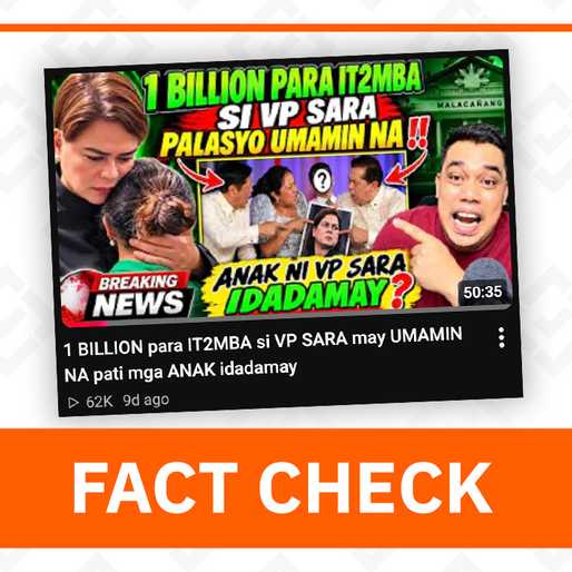FACT CHECK: No Palace admission of assassination attempt against VP Sara