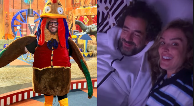Prova de Fogo ao vivo rende Carelli fantasiado de Galinho e público especial no sofá