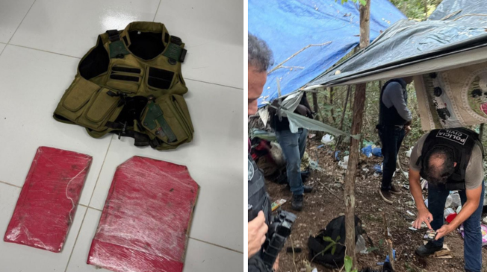 Pol&iacute;cia Civil localizou Jorlan em um acampamento nas proximidades de uma mata