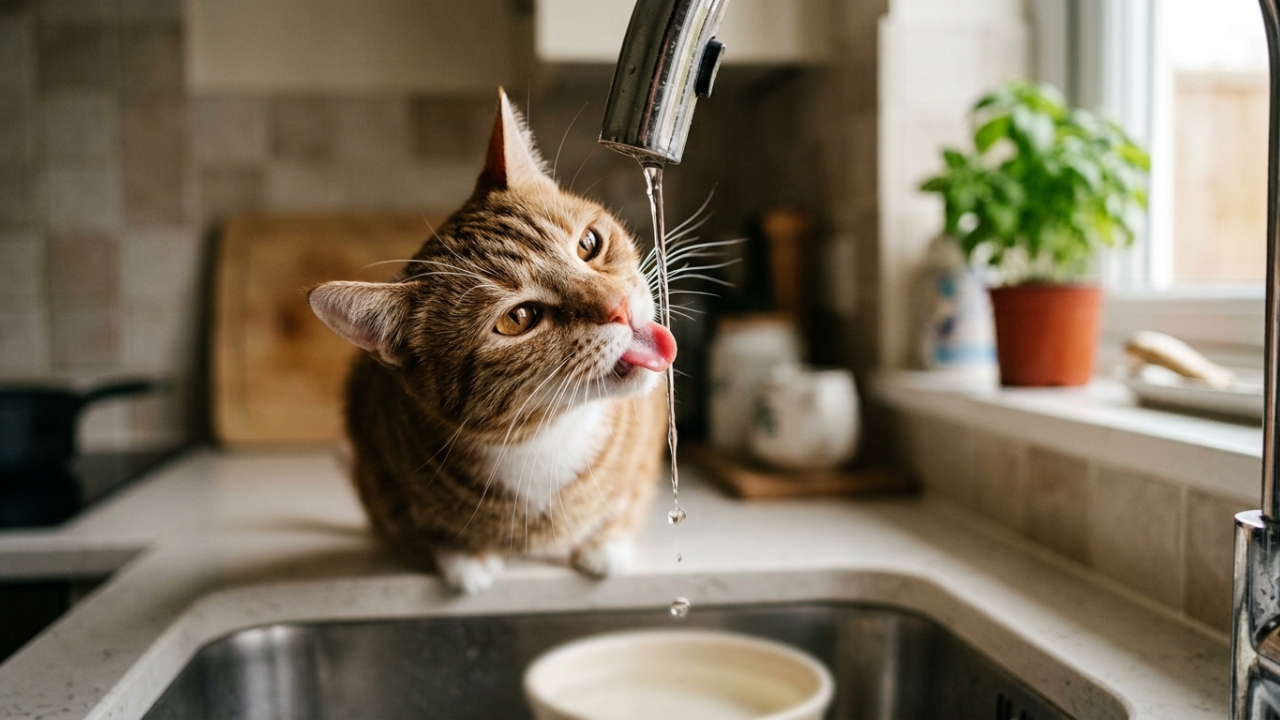 Veterinários explicam: o gato que bebe água da torneira em vez do pote não está sendo fresco, alguns gatos preferem água em movimento e a razão varia de animal para animal