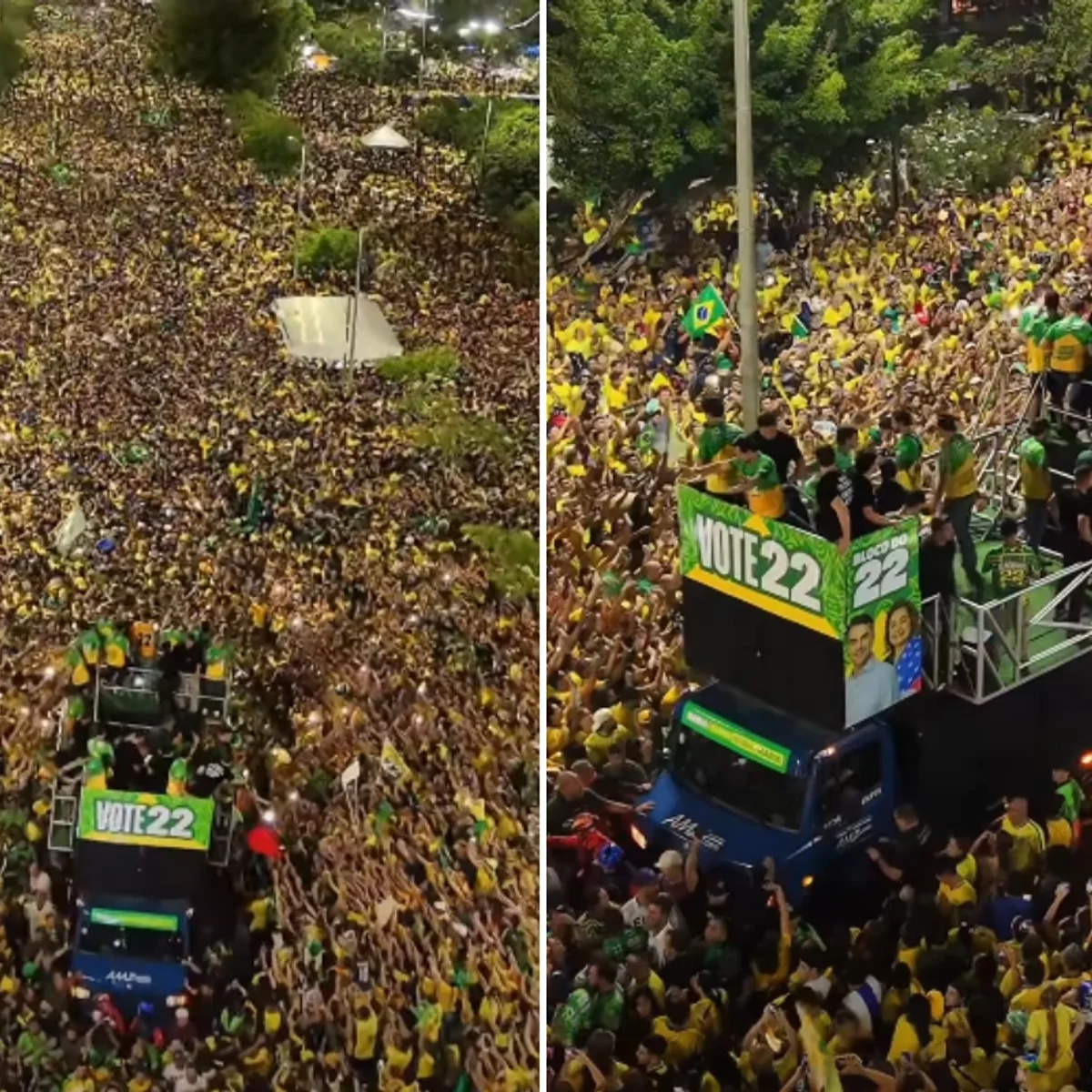 Multidão lota ruas de Manaus (AM) em ato pró-Flávio Bolsonaro