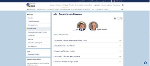 Eleições 2026: como consultar os planos de governo dos candidatos online