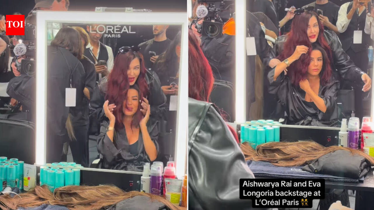 'Vermelho combina comigo?' Eva Longoria verifica adoravelmente como o cabelo vermelho intenso de Aishwarya Rai Bachchan ficaria em seu rosto - vídeo se torna viral