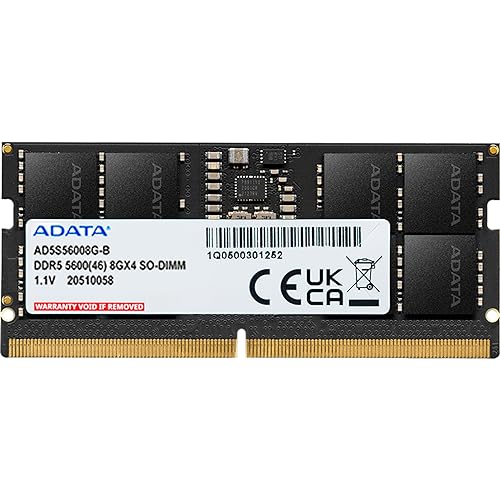 Memória RAM Notebook Adata XPG DDR5 8GB 5600MHz CL46 SODIMM 1.1V