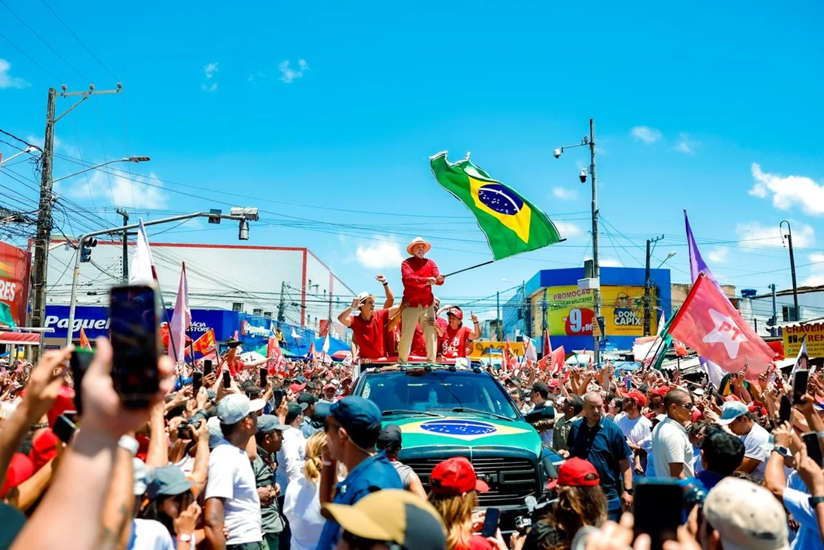 Presidente da República, Luiz Inácio Lula da Silva, durante ato de campanha em Natal