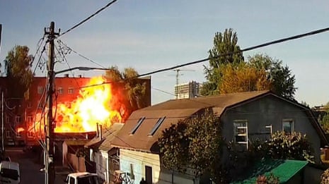 CCTV captures moment Russian drone hits Kyiv school – video