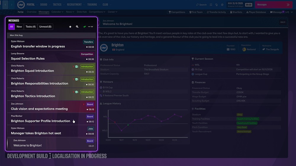 Nova interface em Football Manager 27 — Foto: Divulgação/SEGA