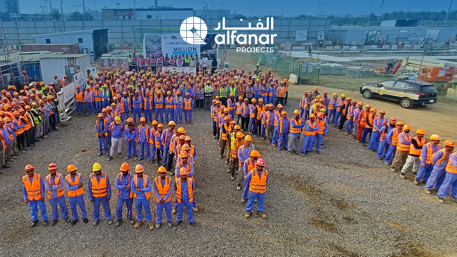 A Alfanar Projects anuncia mais de 5 milhões de Horas-Homem Seguras no Projeto do Complexo de Entretenimento de Jazan da SEVEN