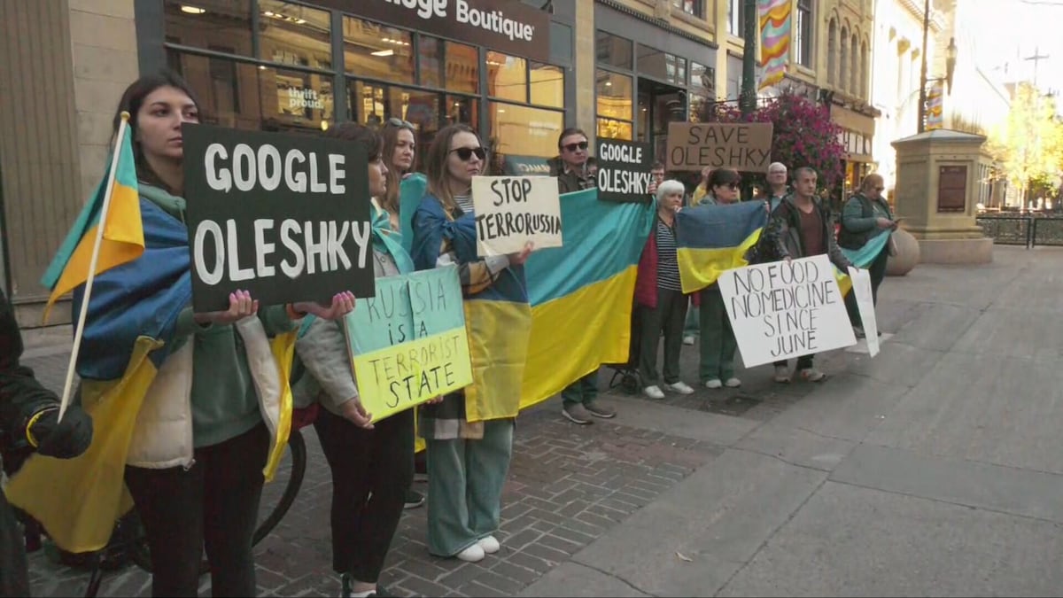 Calgary’s Ukrainian community rallies in support of civilians trapped in occupied Oleshky