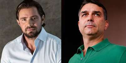Flávio Bolsonaro tentou ligar para Daniel Vorcaro nos dias que antecederam a prisão do banqueiro e enviou mensagens a ele Foto: Divulgação/Banco Master e Wilton Junior/Estadão / Estadão