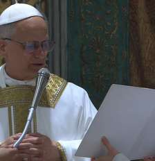 Papa Leão XIV celebra sua 1ª missa na Capela Sistina. Foto: Divulgação/Vatican News / Estadão