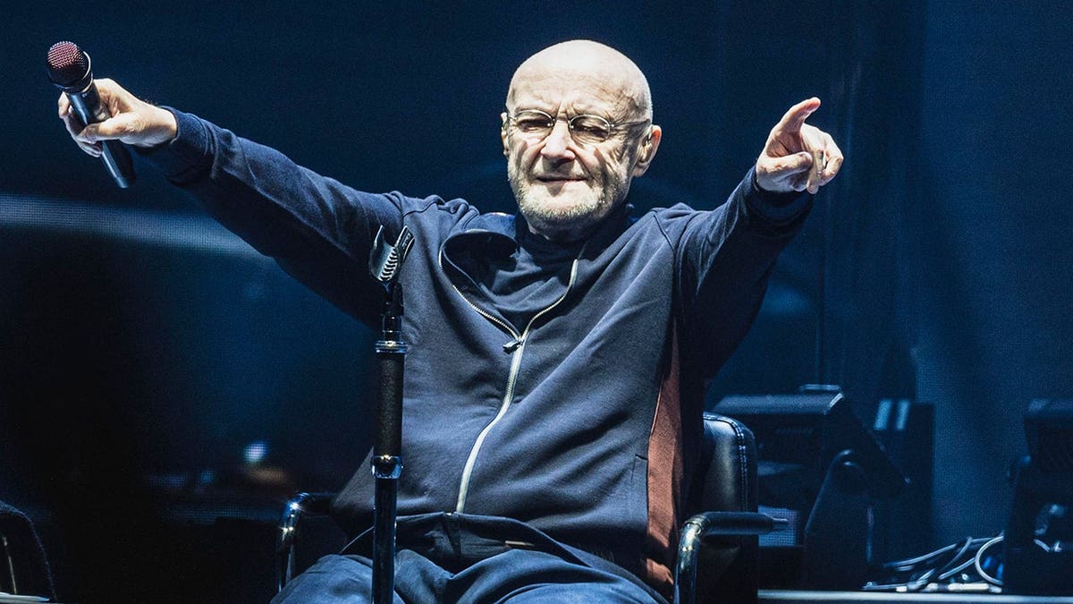 Phil Collins on stage in Berlin, Germany in March 2022