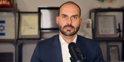Eduardo Bolsonaro, ex-deputado federal, condenado a quatro anos e dois meses de prisão Foto: @SBT News via YouTube/Reprodução / Estadão