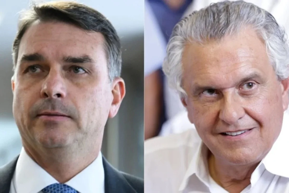 Segurança pública une Flávio Bolsonaro e Ronaldo Caiado