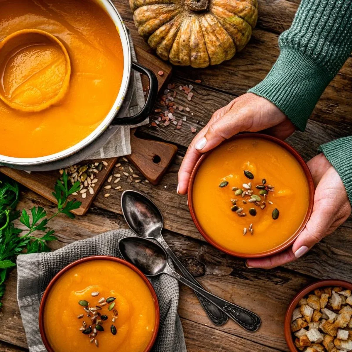 Sopa de abóbora: receita rica em fibras para os dias frios