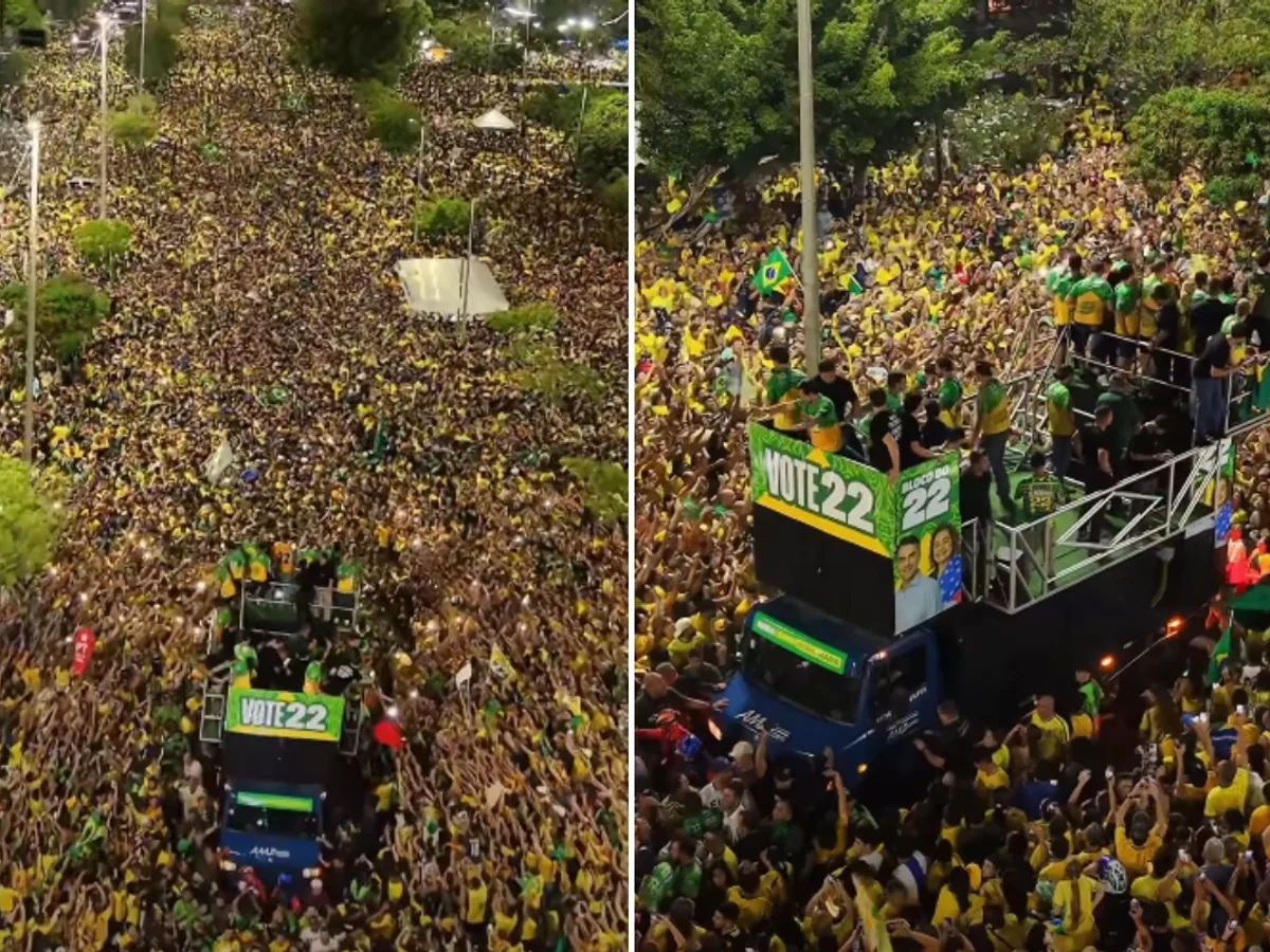 Multidão lota ruas de Manaus (AM) em ato pró-Flávio Bolsonaro