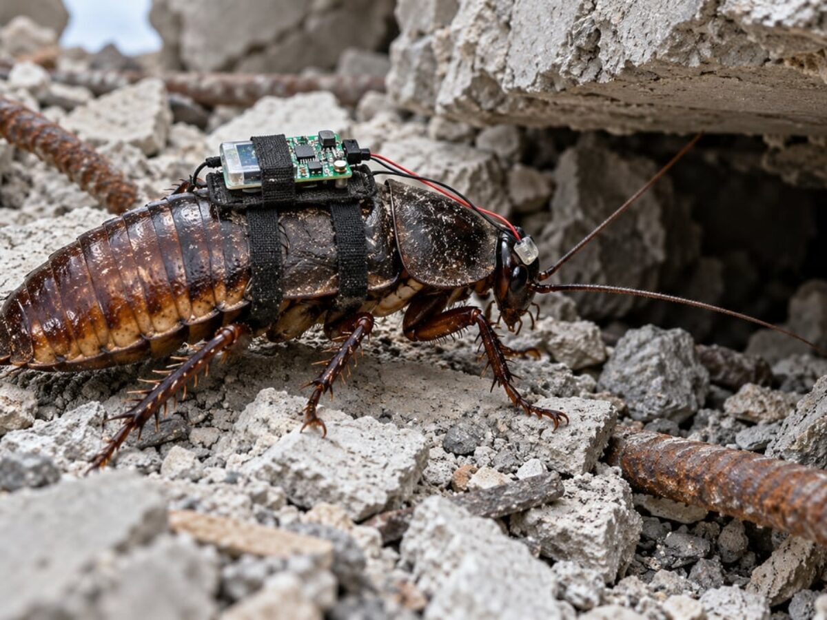 Os paraborgs são baratas vivas com microeletrônica nas costas, guiadas por controle remoto entre escombros