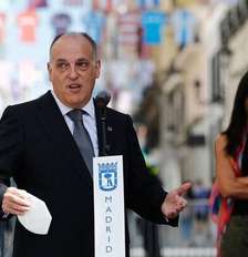 Javier Tebas, presidente da LaLiga, reprova possível pena de 12 jogos a Andrada após soco em rival Foto: Reprodução/ @javier.tebas via Instagram / Estadão