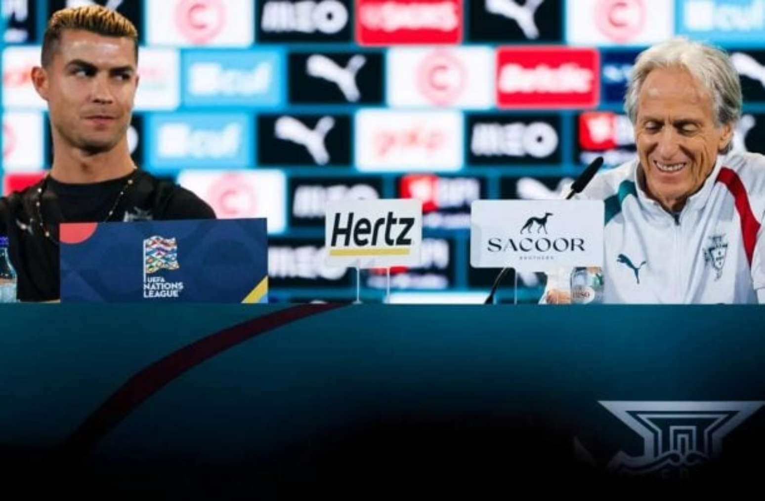 Jorge Jesus durante entrevista coletiva de Portugal, ap&oacute;s vit&oacute;ria sobre a Noruega &ndash;