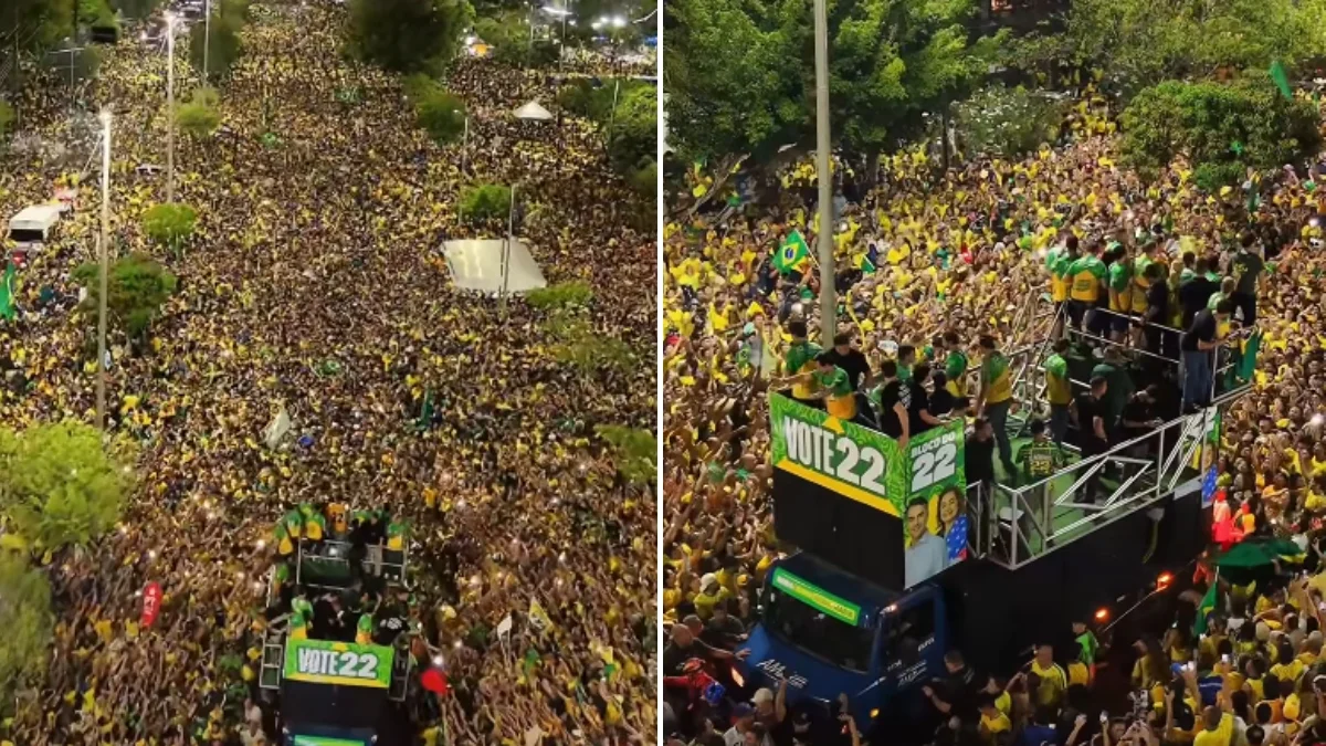 Multidão lota ruas de Manaus (AM) em ato pró-Flávio Bolsonaro