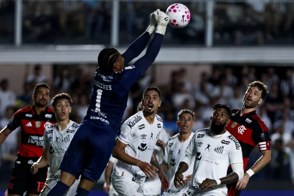 Brasileirão: Neymar marca duas vezes e Santos busca empate com o Flamengo - destaque galeria