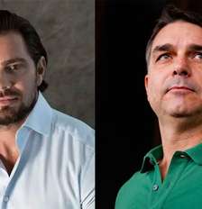 Flávio Bolsonaro tentou ligar para Daniel Vorcaro nos dias que antecederam a prisão do banqueiro e enviou mensagens a ele Foto: Divulgação/Banco Master e Wilton Junior/Estadão / Estadão