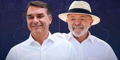Candidatos a presidente Flávio Bolsonaro (PL) e Luiz Inácio Lula da Silva (PT) Foto: Arte/Estadão / Estadão