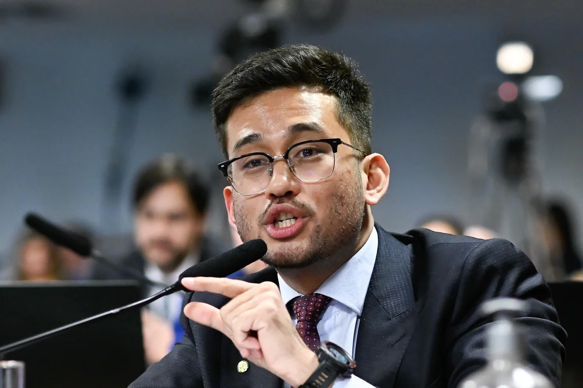 O deputado federal Kim Kataguiri durante comissão durante o depoimento de Igor Dias Delecrode, ex-dirigente da Aasap Metrópoles 2