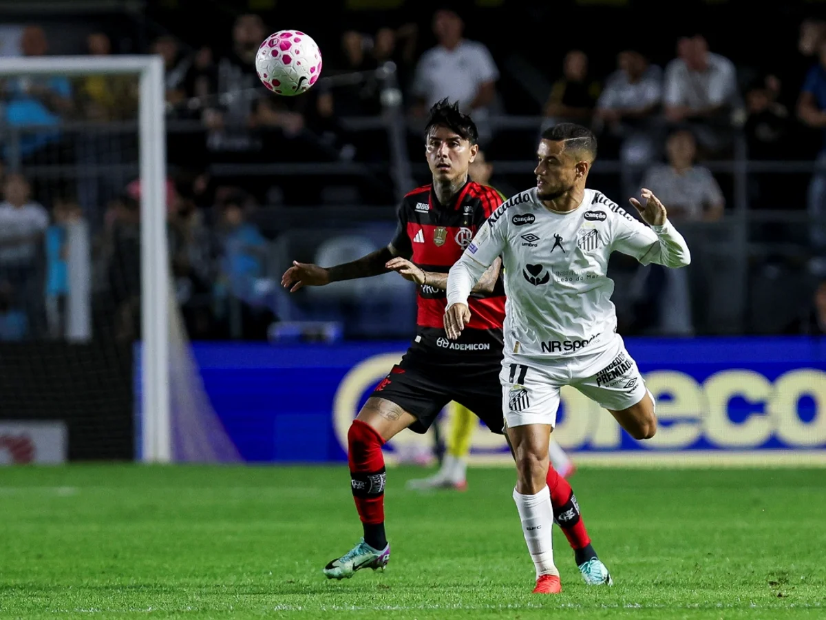 Brasileirão: Neymar marca duas vezes e Santos busca empate com o Flamengo